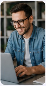 Emprendedor trabajando en su portátil